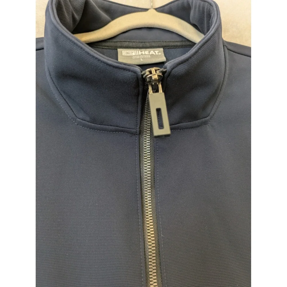 32 Degrees Heat Full Zip Jacket Men's Large Navy Blue Mock Neck Tech Performance